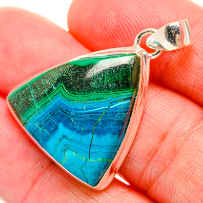 Malachite In Chrysocolla Pendants handcrafted by Ana Silver Co - PD33830