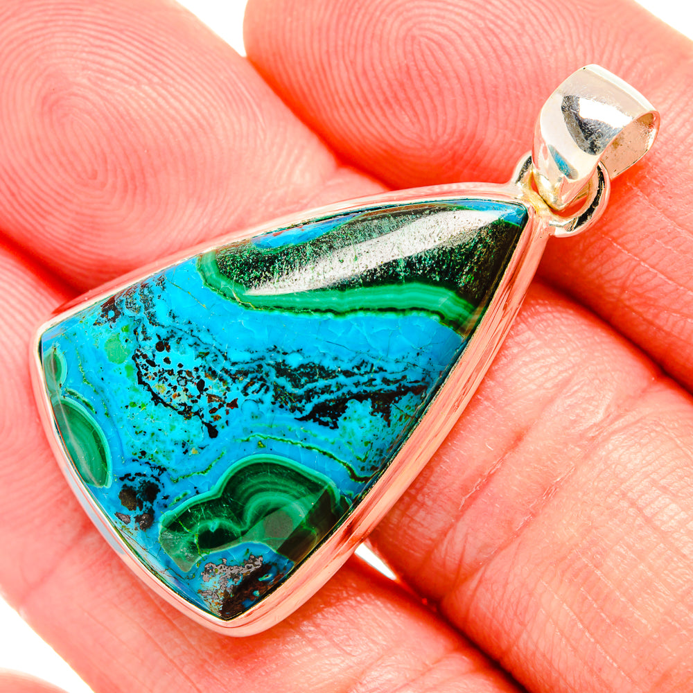 Malachite In Chrysocolla Pendants handcrafted by Ana Silver Co - PD33832