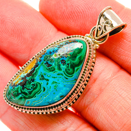 Malachite In Chrysocolla Pendants handcrafted by Ana Silver Co - PD33834