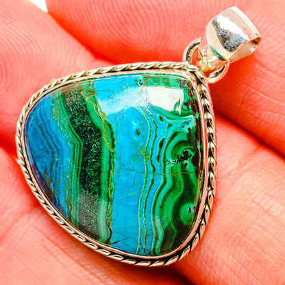 Malachite In Chrysocolla Pendants handcrafted by Ana Silver Co - PD33835