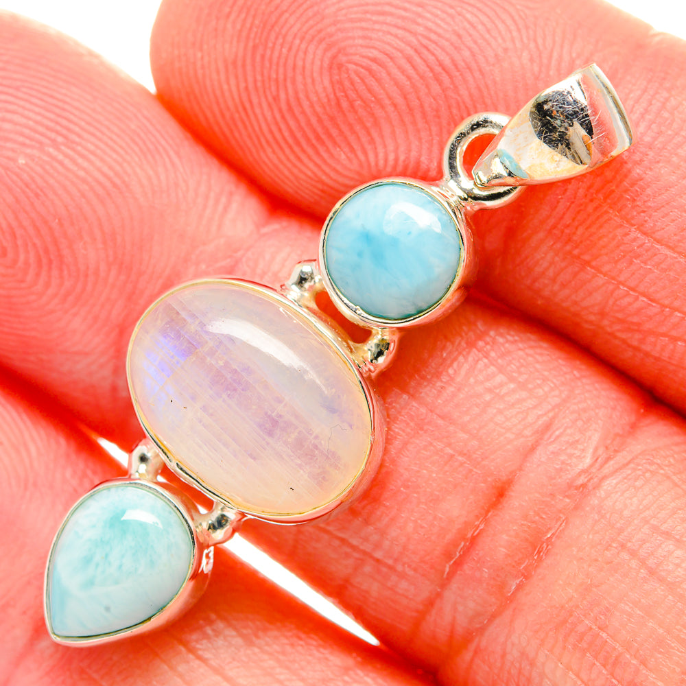 Rainbow Moonstone Pendants handcrafted by Ana Silver Co - PD33842