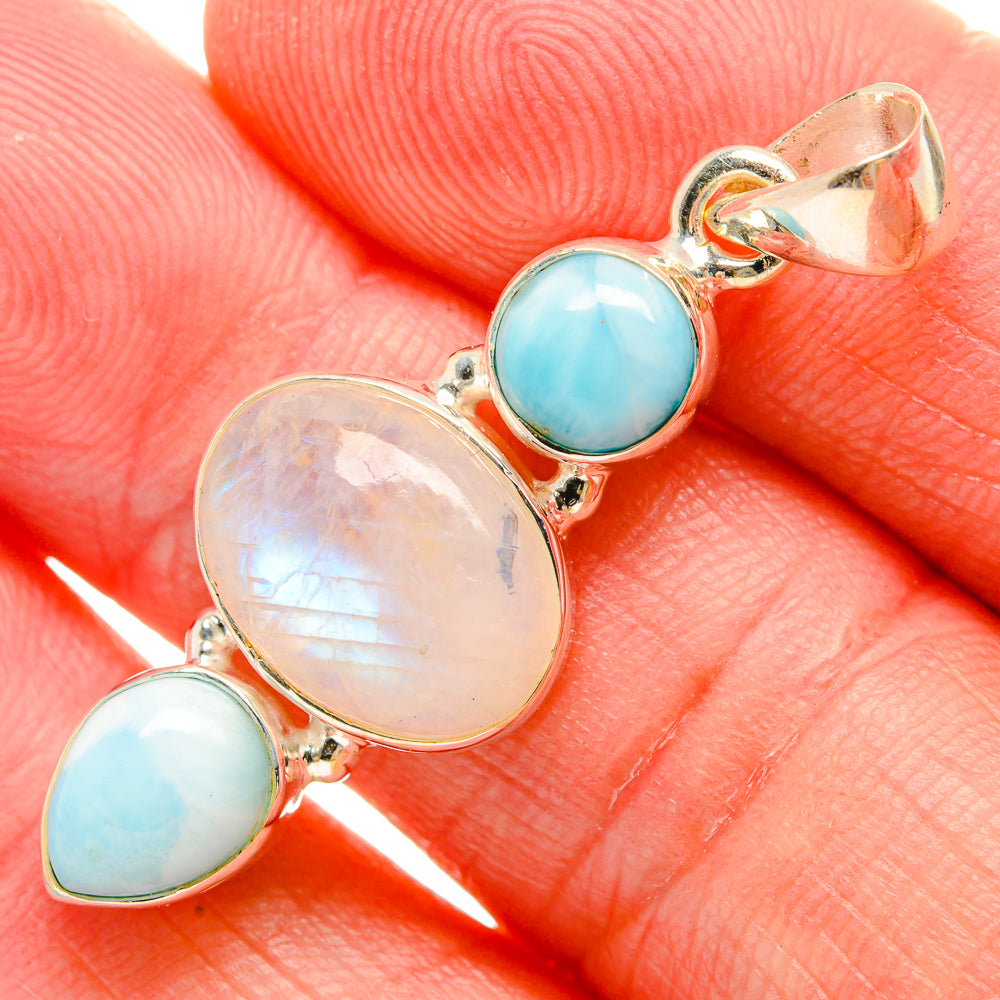 Rainbow Moonstone Pendants handcrafted by Ana Silver Co - PD33843