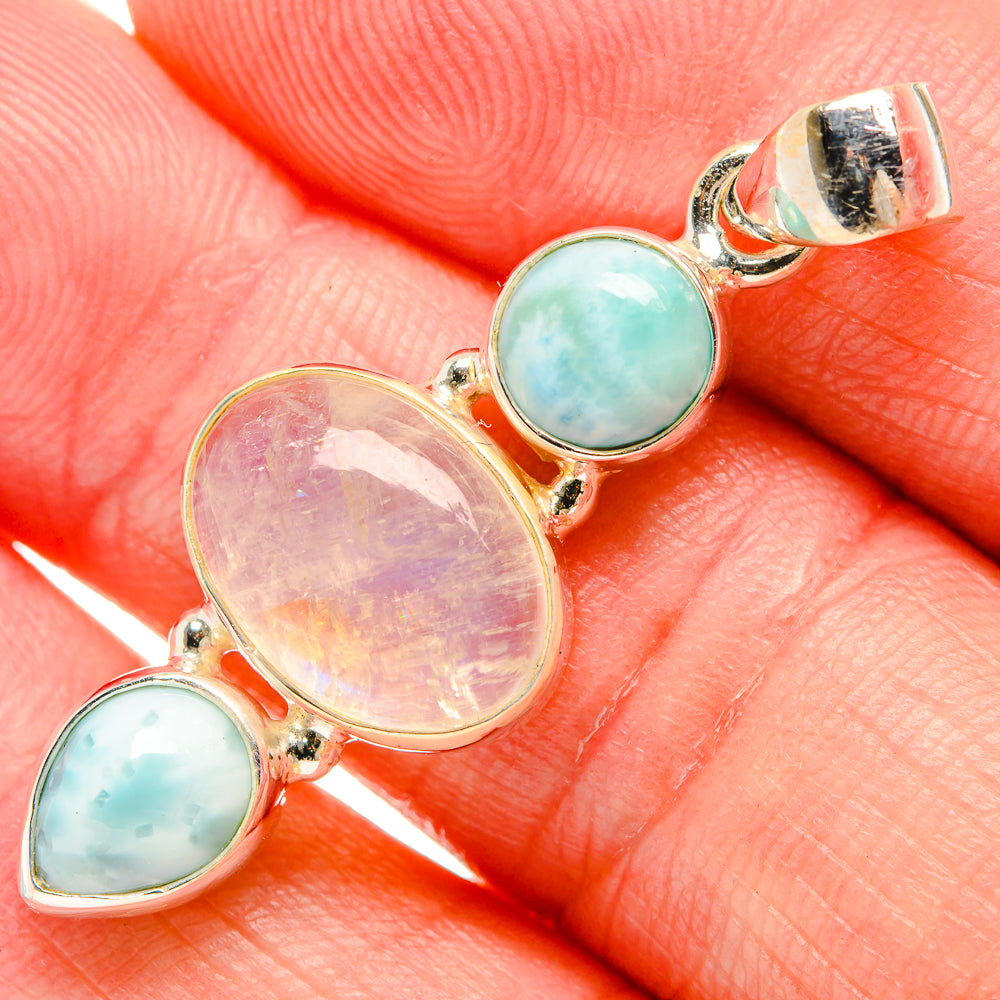 Rainbow Moonstone Pendants handcrafted by Ana Silver Co - PD33844