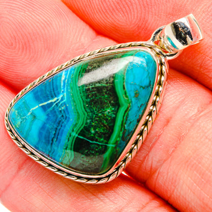 Malachite In Chrysocolla Pendants handcrafted by Ana Silver Co - PD33856