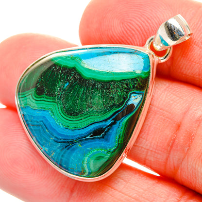 Malachite In Chrysocolla Pendants handcrafted by Ana Silver Co - PD33859