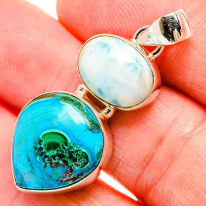 Malachite In Chrysocolla Pendants handcrafted by Ana Silver Co - PD33865