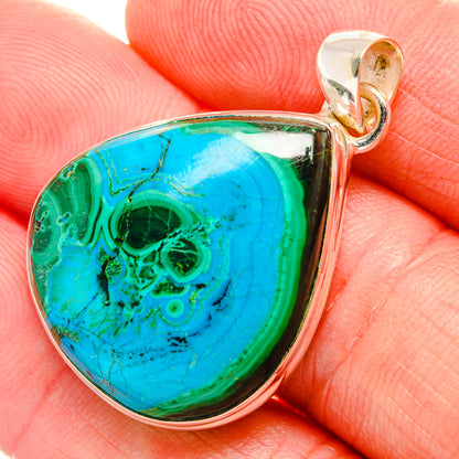 Malachite In Chrysocolla Pendants handcrafted by Ana Silver Co - PD33869