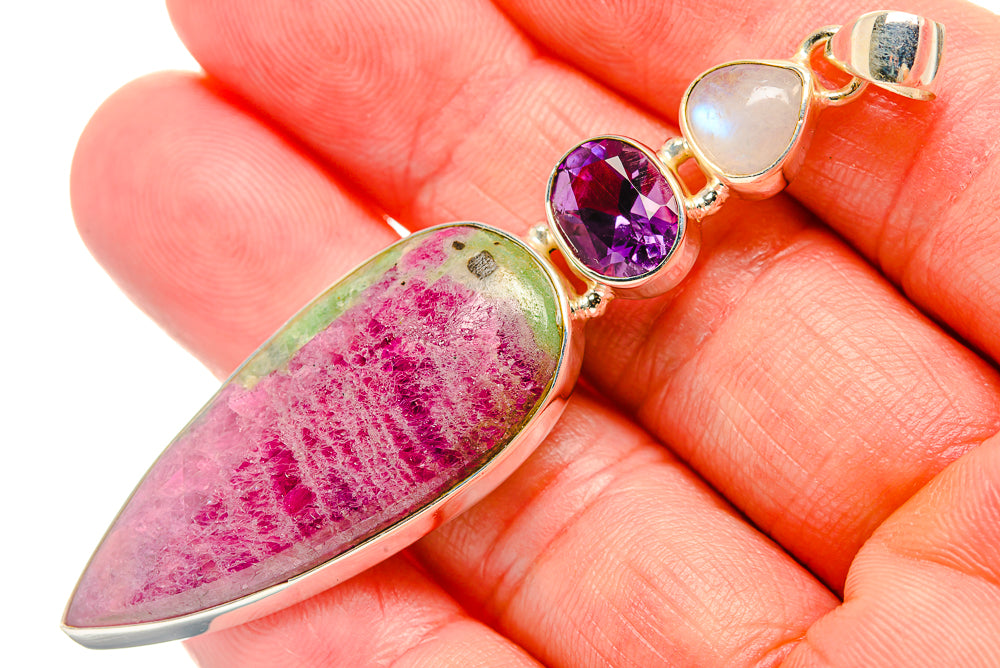 Ruby Zoisite Pendants handcrafted by Ana Silver Co - PD33871