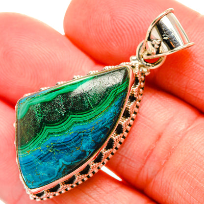 Malachite In Chrysocolla Pendants handcrafted by Ana Silver Co - PD33884