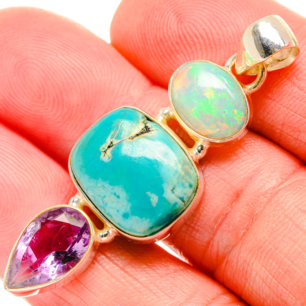 Tibetan Turquoise Pendants handcrafted by Ana Silver Co - PD33887