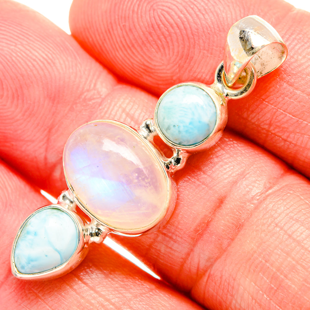 Rainbow Moonstone Pendants handcrafted by Ana Silver Co - PD33897