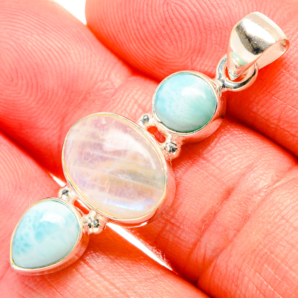 Rainbow Moonstone Pendants handcrafted by Ana Silver Co - PD33900