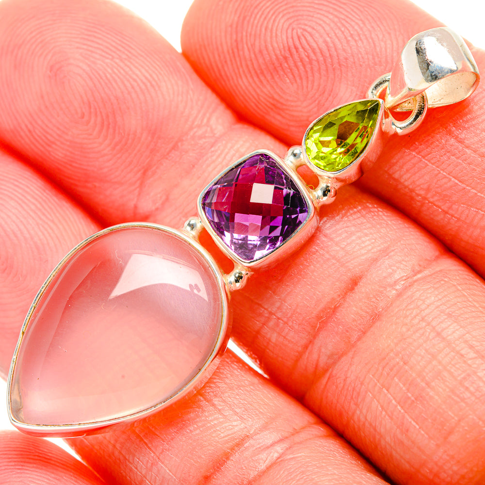 Rose Quartz Pendants handcrafted by Ana Silver Co - PD33902