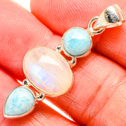 Rainbow Moonstone Pendants handcrafted by Ana Silver Co - PD33903