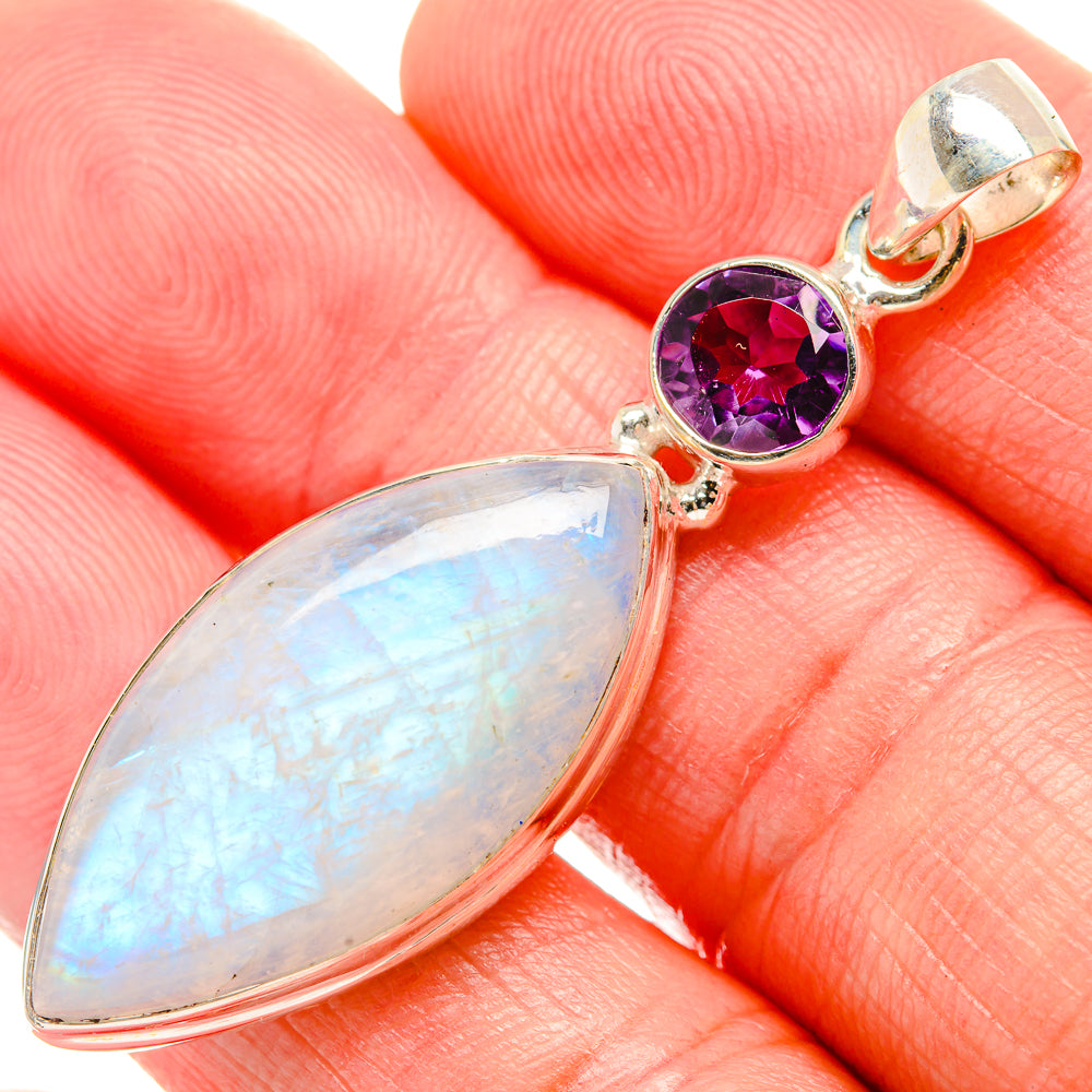 Rainbow Moonstone Pendants handcrafted by Ana Silver Co - PD33904