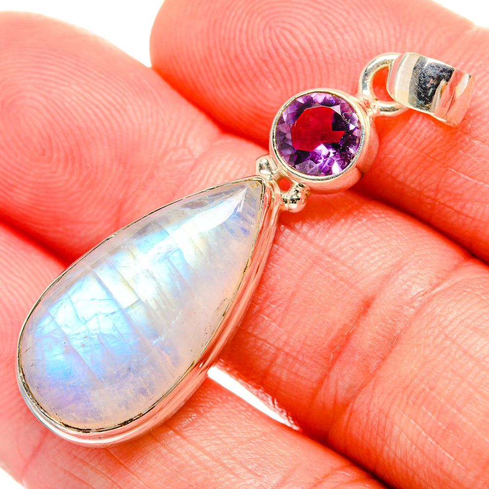 Rainbow Moonstone Pendants handcrafted by Ana Silver Co - PD33906