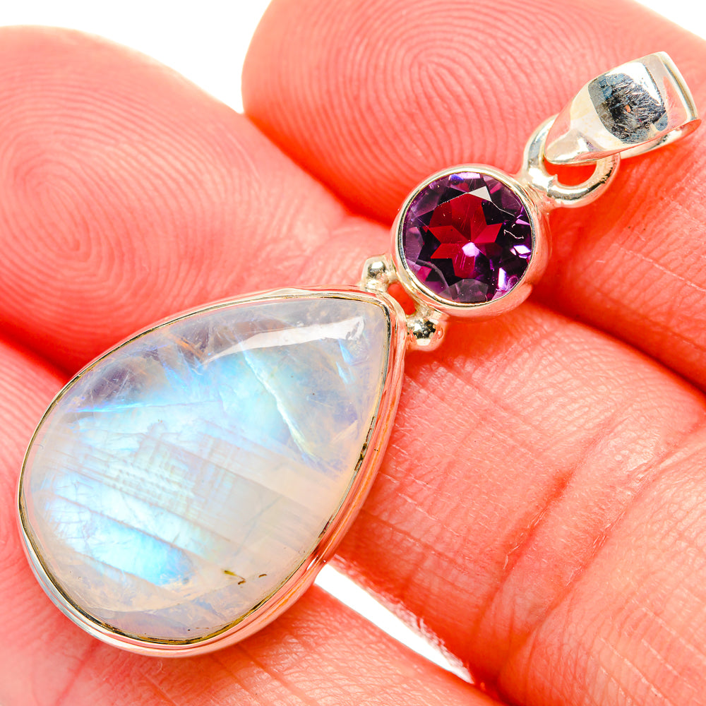 Rainbow Moonstone Pendants handcrafted by Ana Silver Co - PD33907