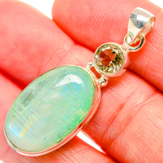 Green Moonstone Pendants handcrafted by Ana Silver Co - PD33910