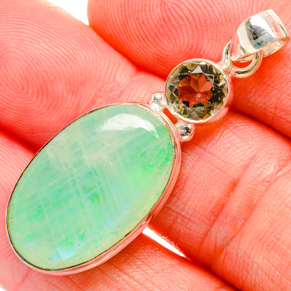 Green Moonstone Pendants handcrafted by Ana Silver Co - PD33911