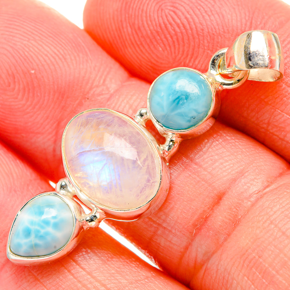 Rainbow Moonstone Pendants handcrafted by Ana Silver Co - PD33913