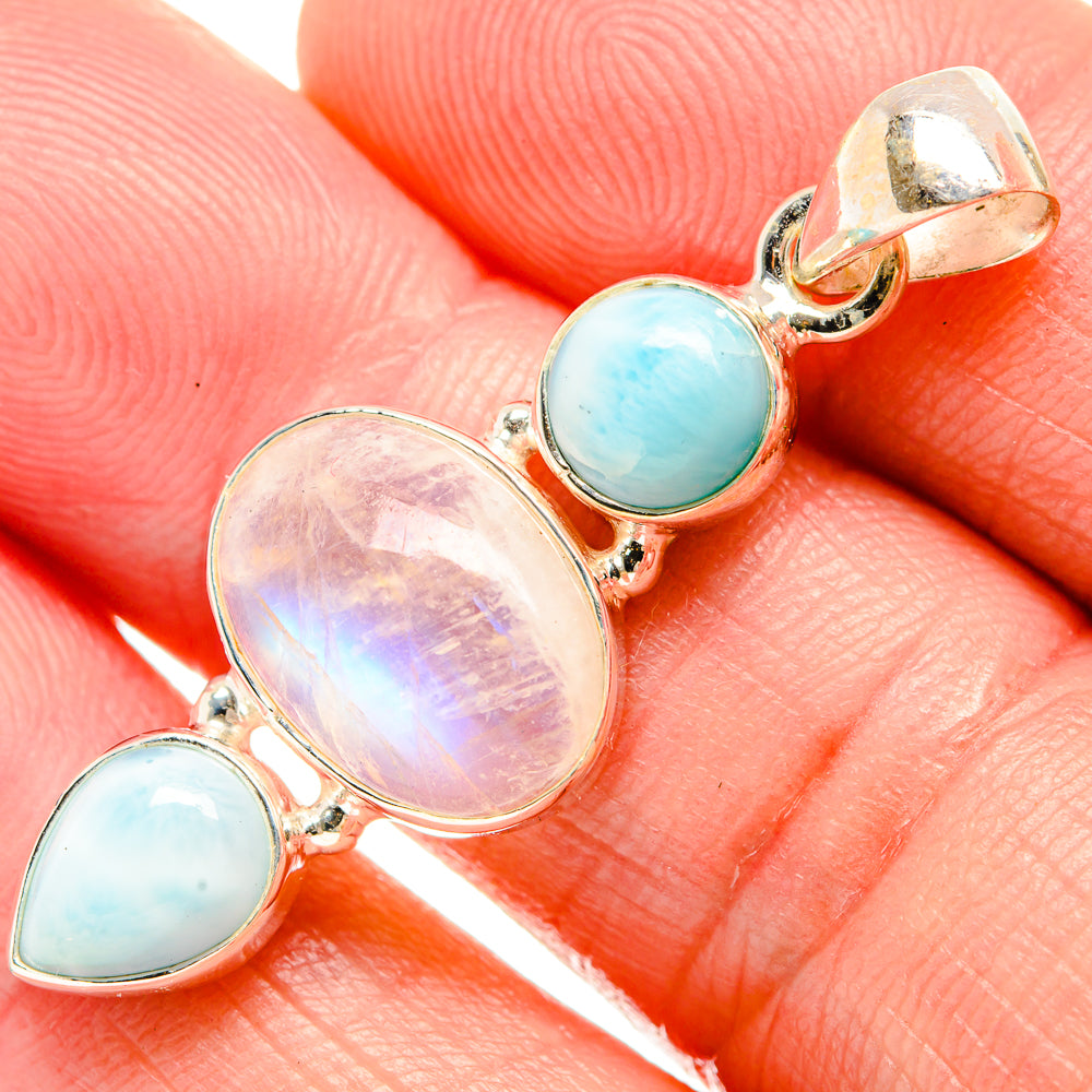 Rainbow Moonstone Pendants handcrafted by Ana Silver Co - PD33914