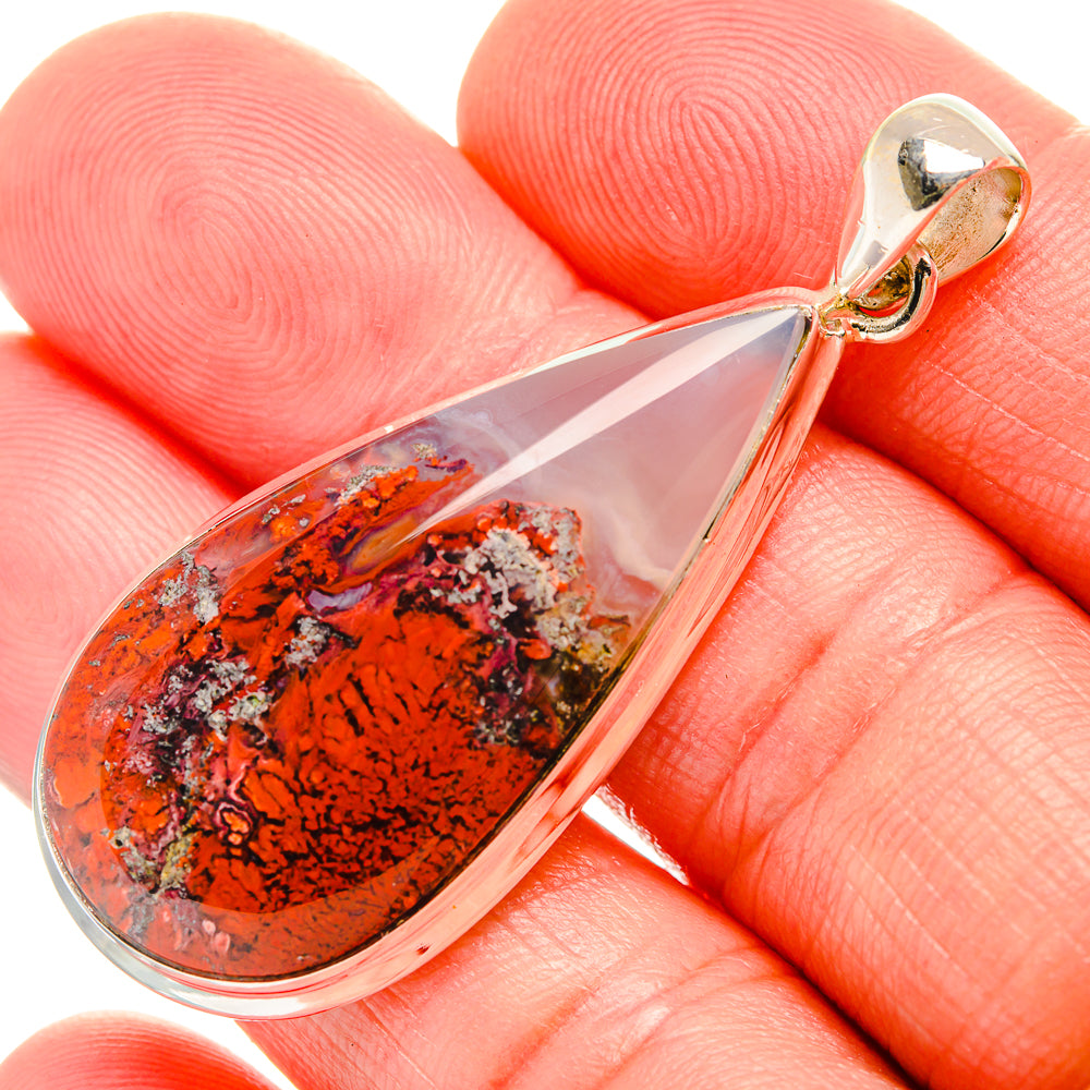 Indonesian Plume Agate Pendants handcrafted by Ana Silver Co - PD33921