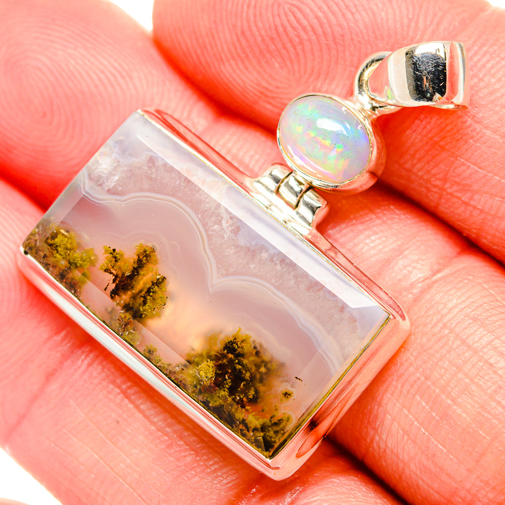 Indonesian Plume Agate Pendants handcrafted by Ana Silver Co - PD33924