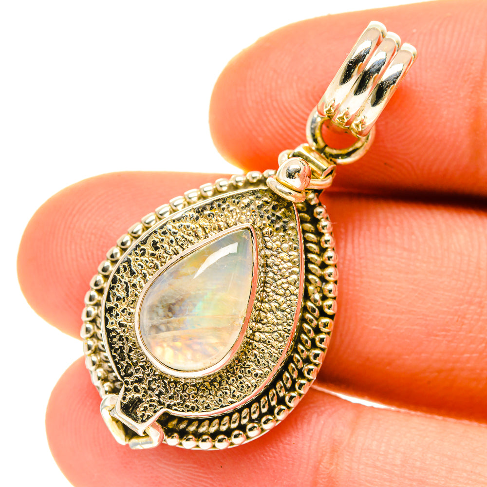 Rainbow Moonstone Pendants handcrafted by Ana Silver Co - PD3393