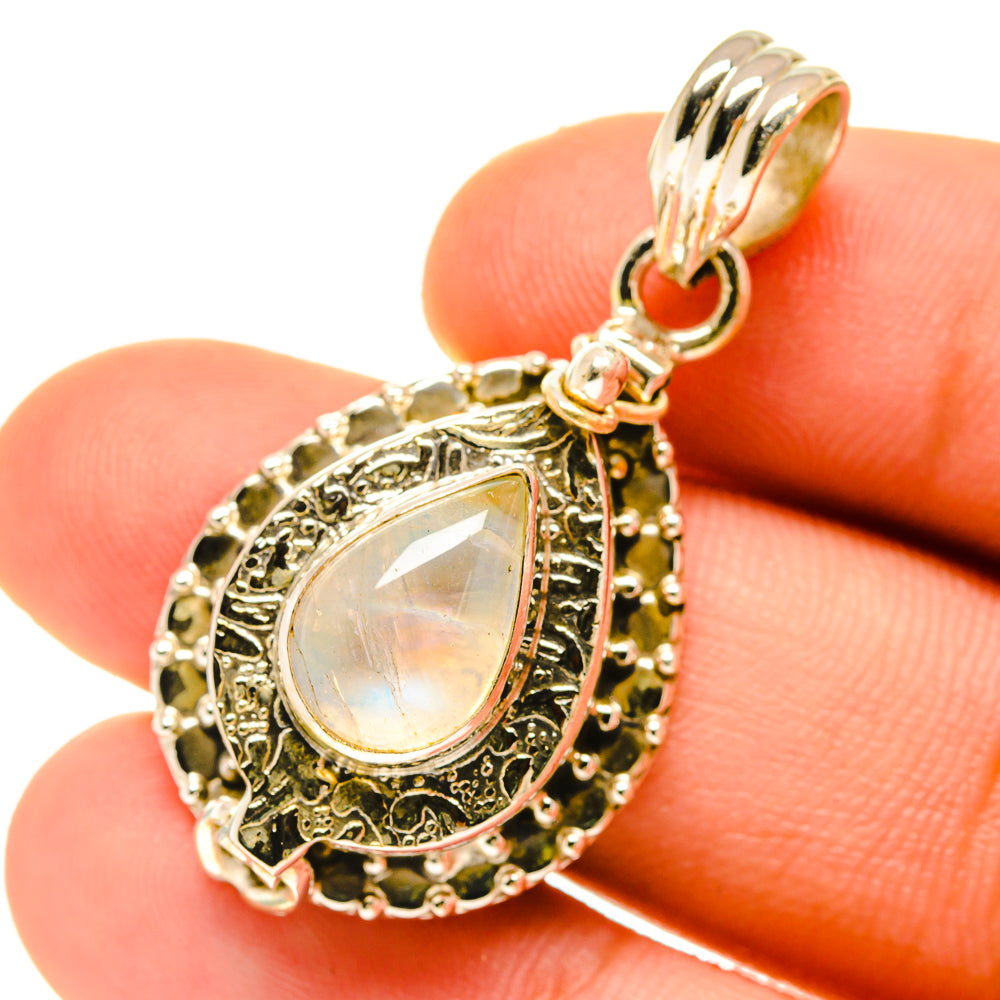 Rainbow Moonstone Pendants handcrafted by Ana Silver Co - PD3395