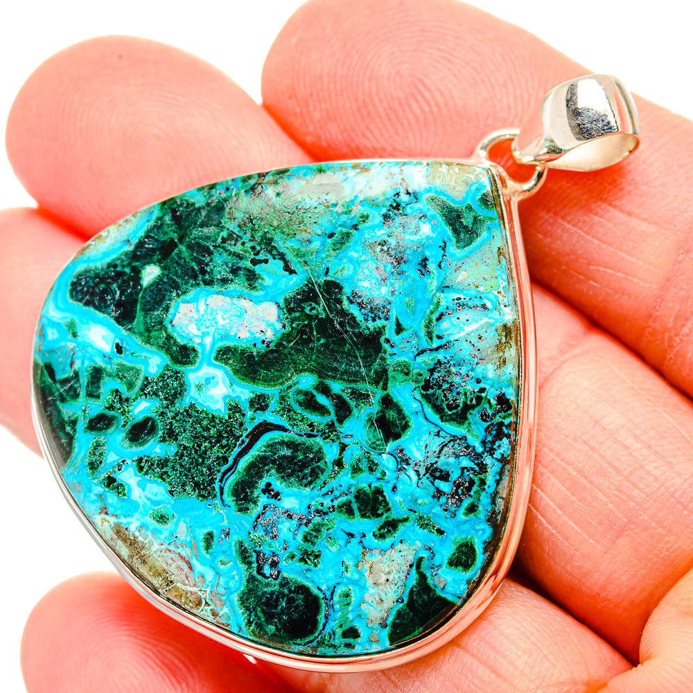 Malachite In Chrysocolla Pendants handcrafted by Ana Silver Co - PD33976