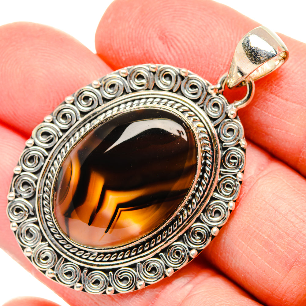 Botswana Agate Pendants handcrafted by Ana Silver Co - PD33979