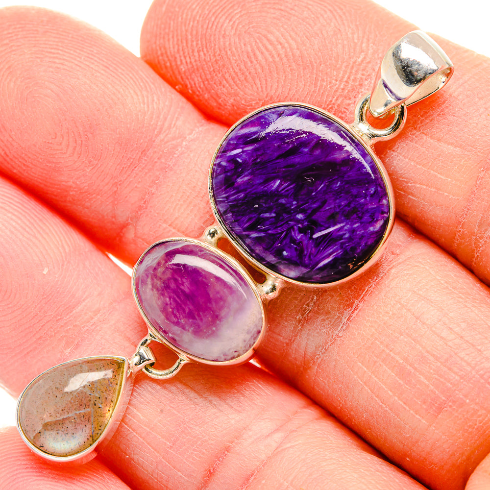 Charoite Pendants handcrafted by Ana Silver Co - PD34010