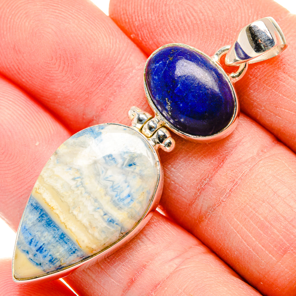 Blue Scheelite Pendants handcrafted by Ana Silver Co - PD34011