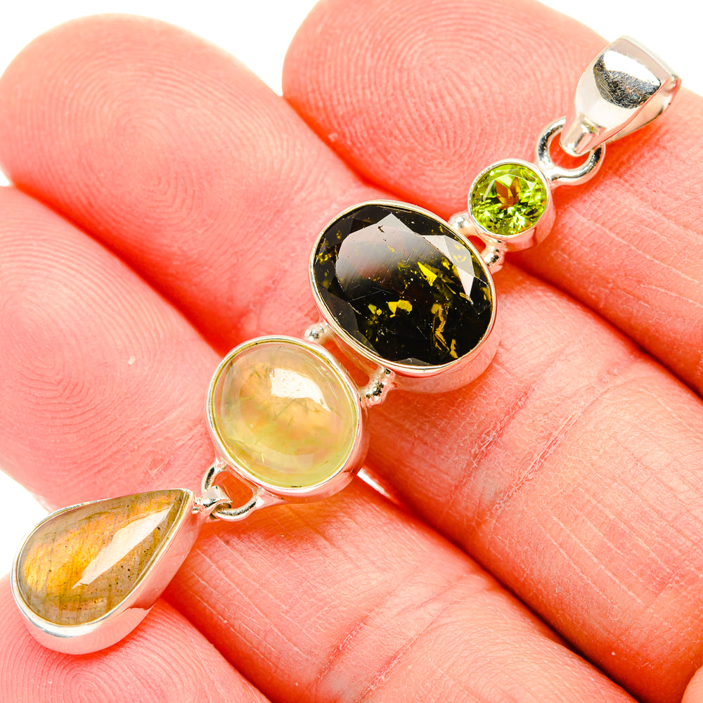 Green Tourmaline Pendants handcrafted by Ana Silver Co - PD34017