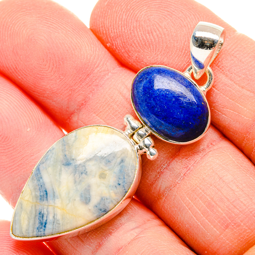 Blue Scheelite Pendants handcrafted by Ana Silver Co - PD34018