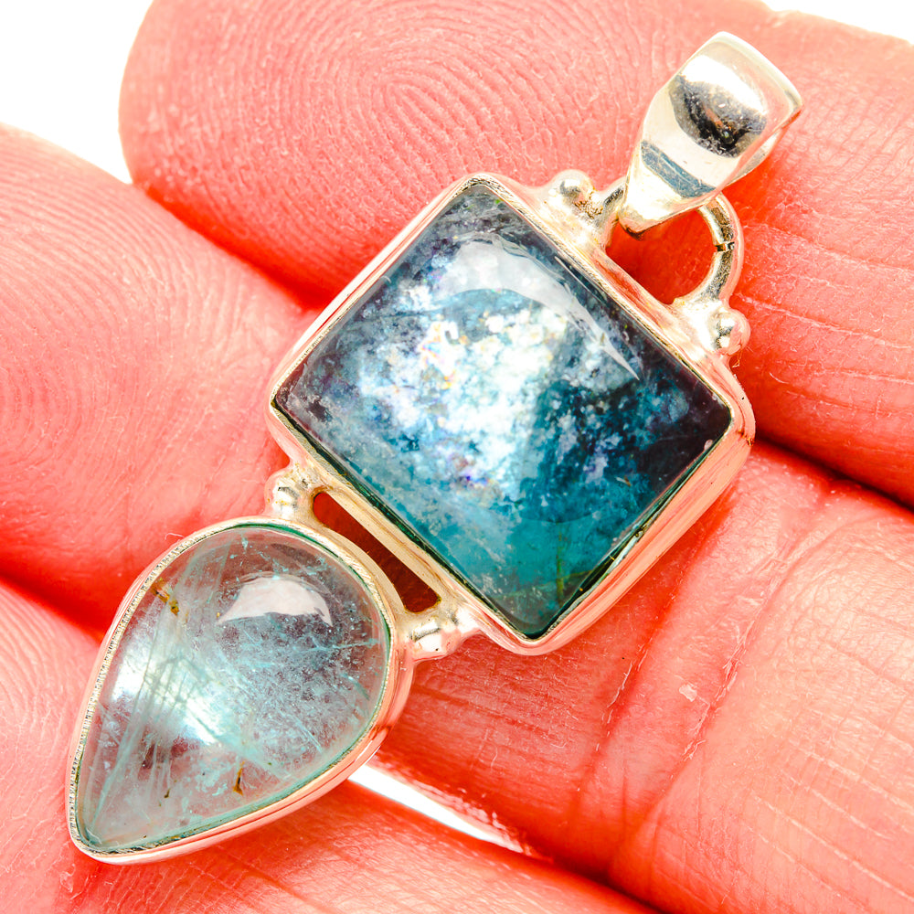 Blue Fluorite Pendants handcrafted by Ana Silver Co - PD34034
