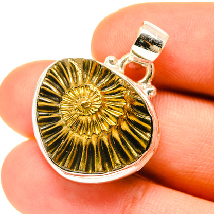 Pyrite Fossil Pendants handcrafted by Ana Silver Co - PD3404