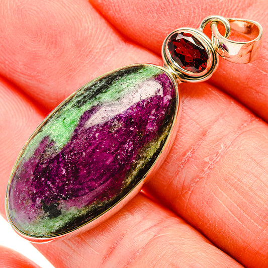 Ruby Zoisite Pendants handcrafted by Ana Silver Co - PD34053