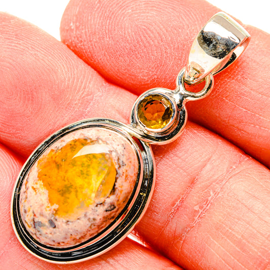 Mexican Fire Opal Pendants handcrafted by Ana Silver Co - PD34055