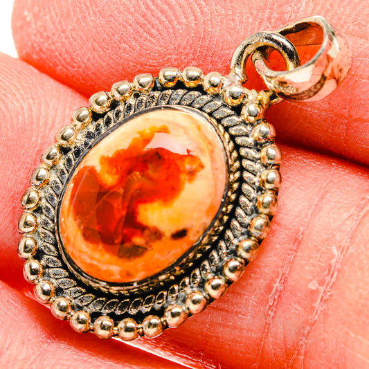 Mexican Fire Opal Pendants handcrafted by Ana Silver Co - PD34056