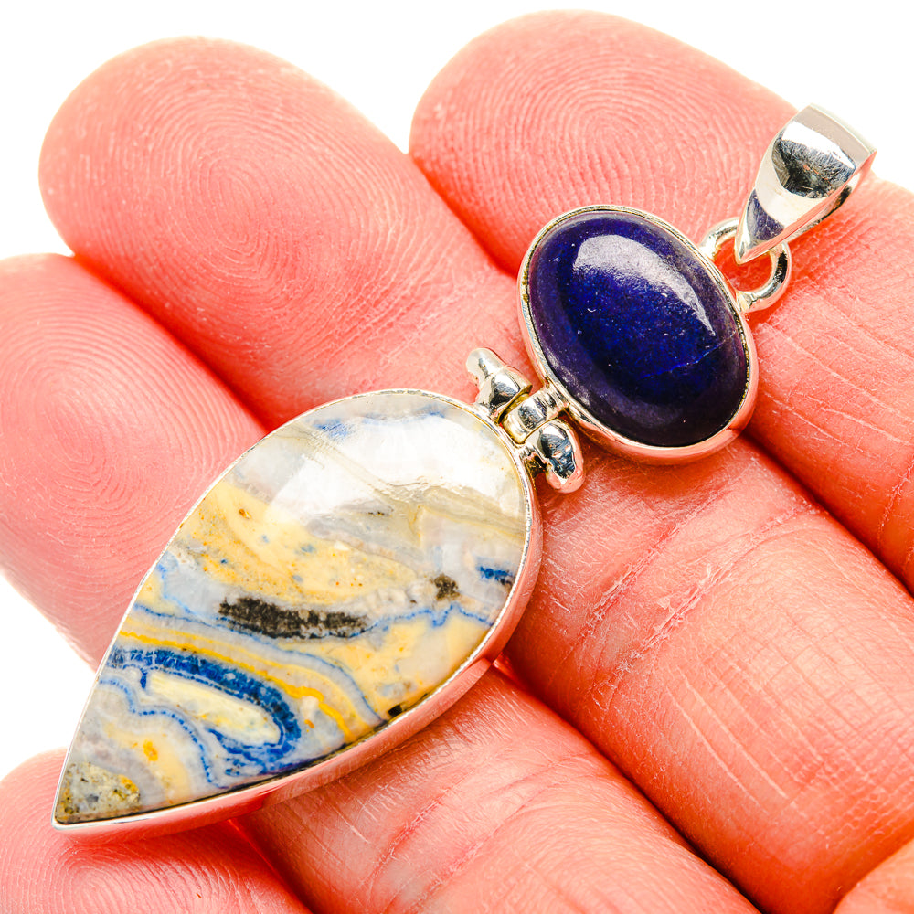 Blue Scheelite Pendants handcrafted by Ana Silver Co - PD34078