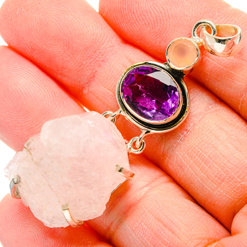 Rose Quartz Pendants handcrafted by Ana Silver Co - PD34099