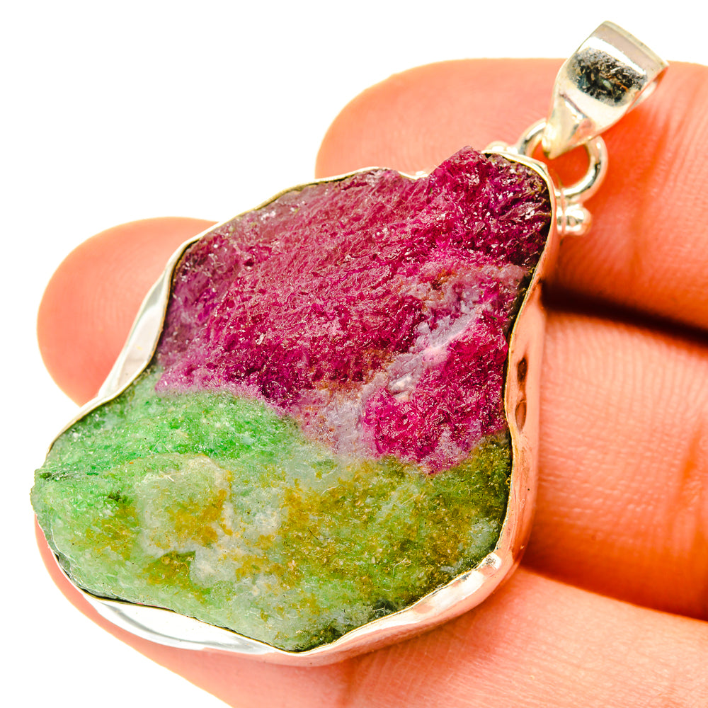 Ruby Zoisite Pendants handcrafted by Ana Silver Co - PD3410