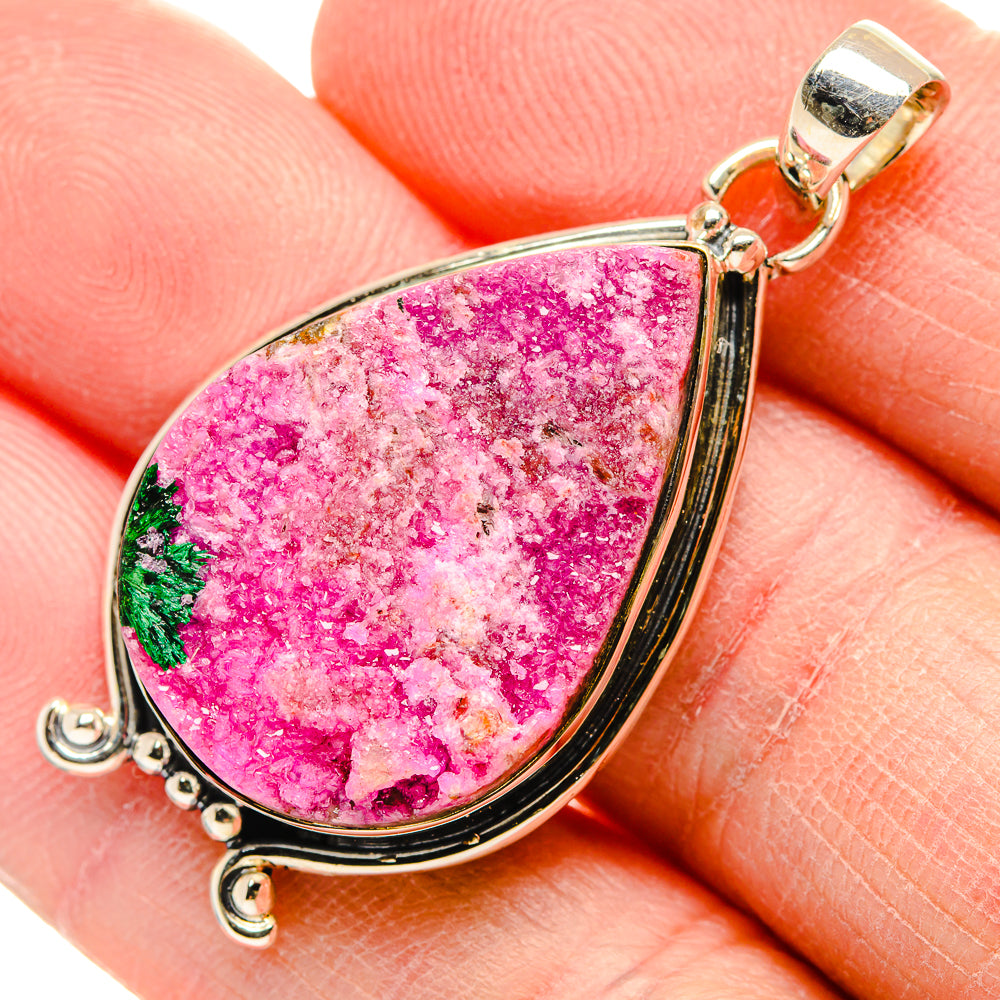 Cobalto Calcite Druzy Pendants handcrafted by Ana Silver Co - PD34105