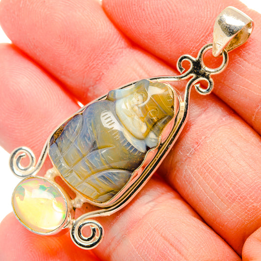 Boulder Opal Pendants handcrafted by Ana Silver Co - PD34106