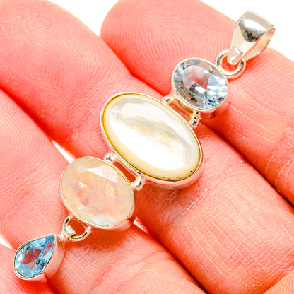 Rainbow Moonstone Pendants handcrafted by Ana Silver Co - PD34112