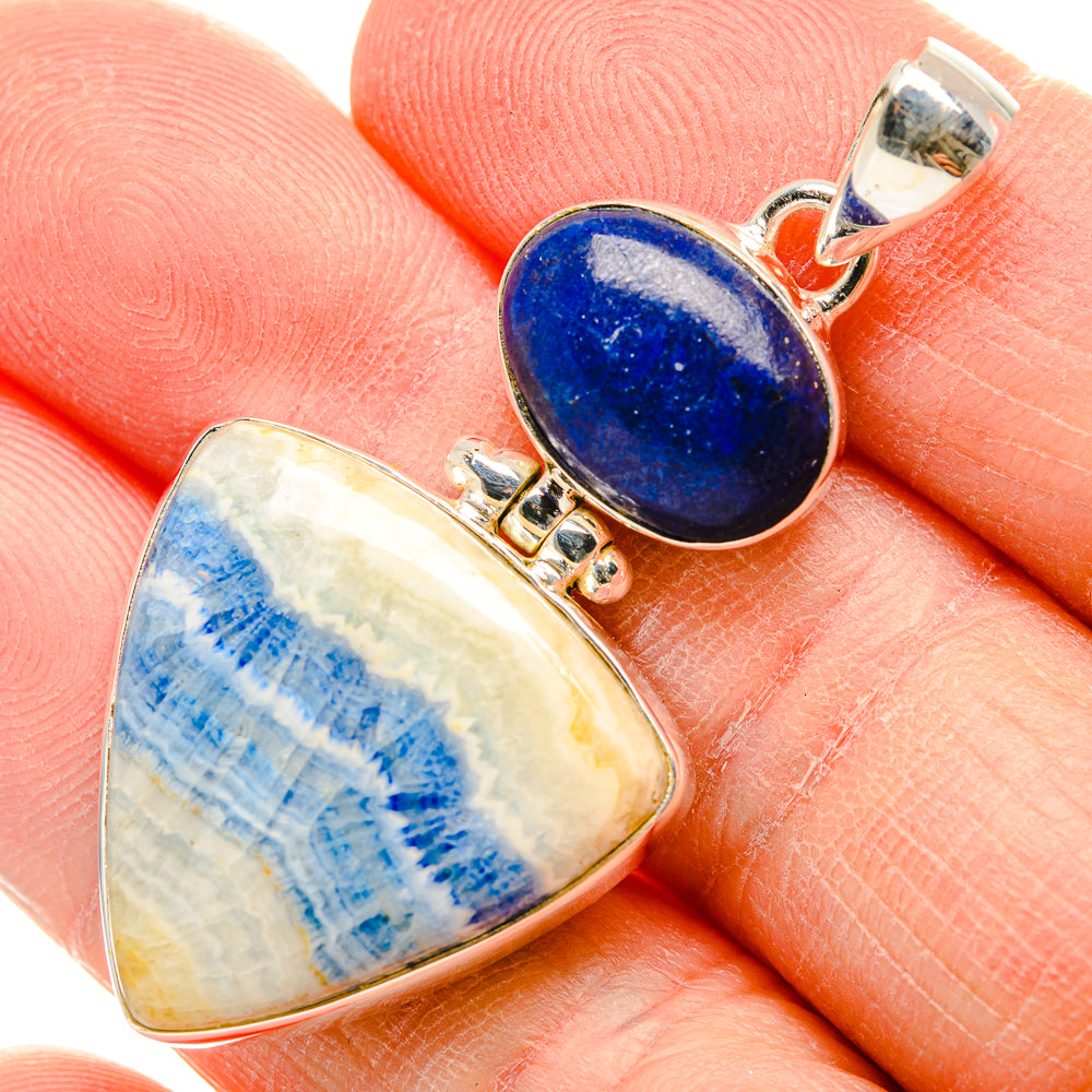 Blue Scheelite Pendants handcrafted by Ana Silver Co - PD34130