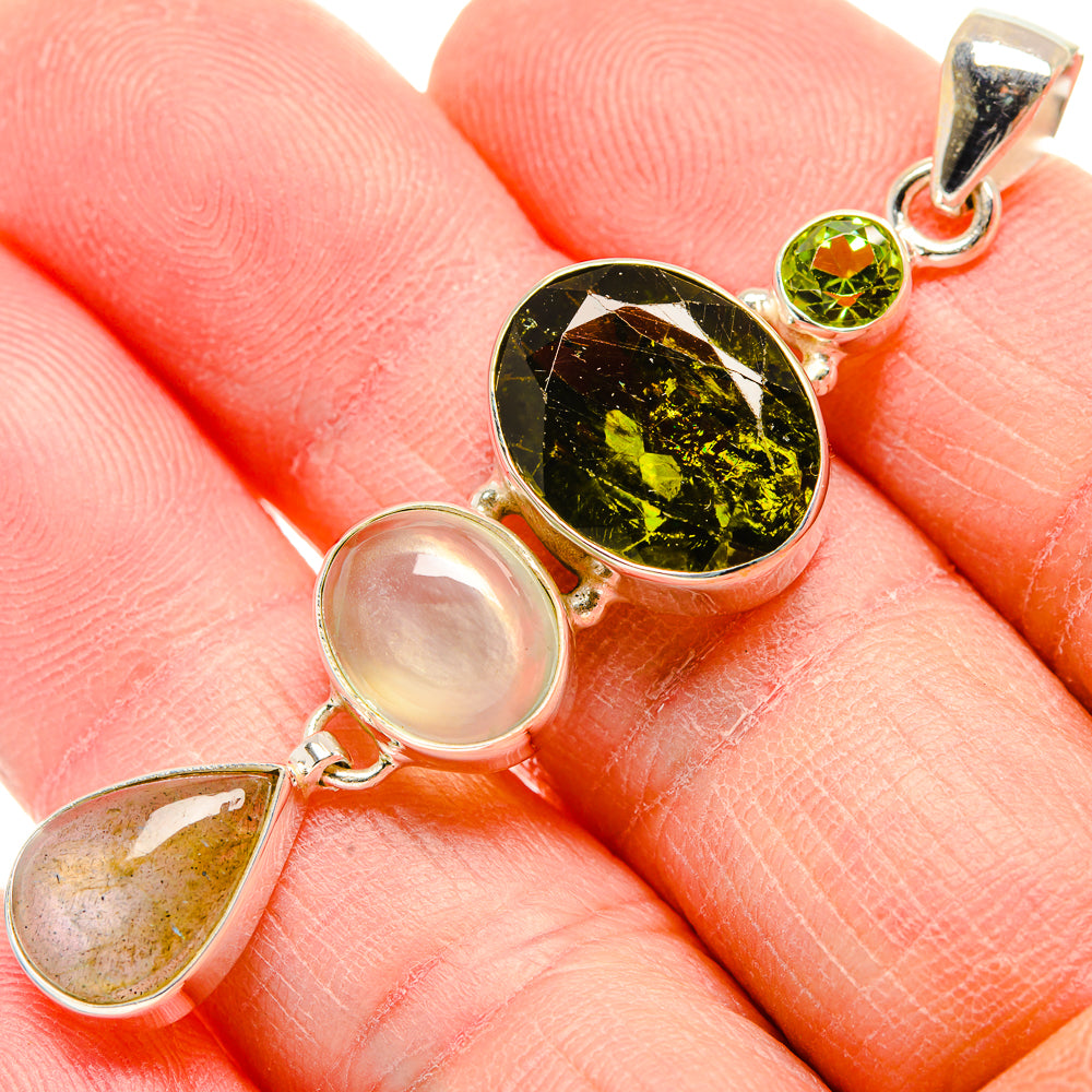 Green Tourmaline Pendants handcrafted by Ana Silver Co - PD34133