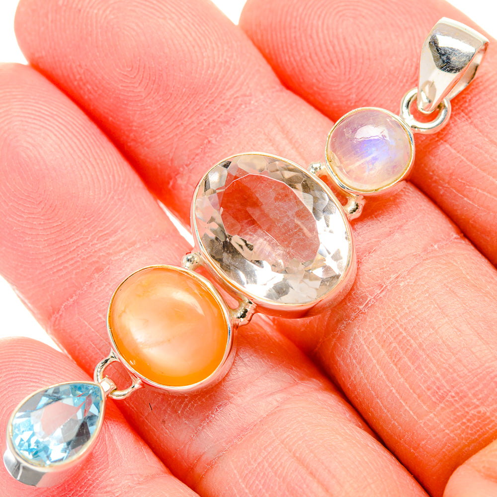 White Quartz Pendants handcrafted by Ana Silver Co - PD34137