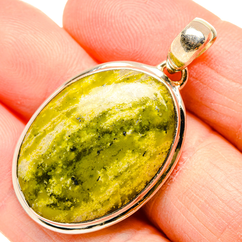 African Green Opal Pendants handcrafted by Ana Silver Co - PD34170